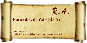 Rosenblat Adrián névjegykártya